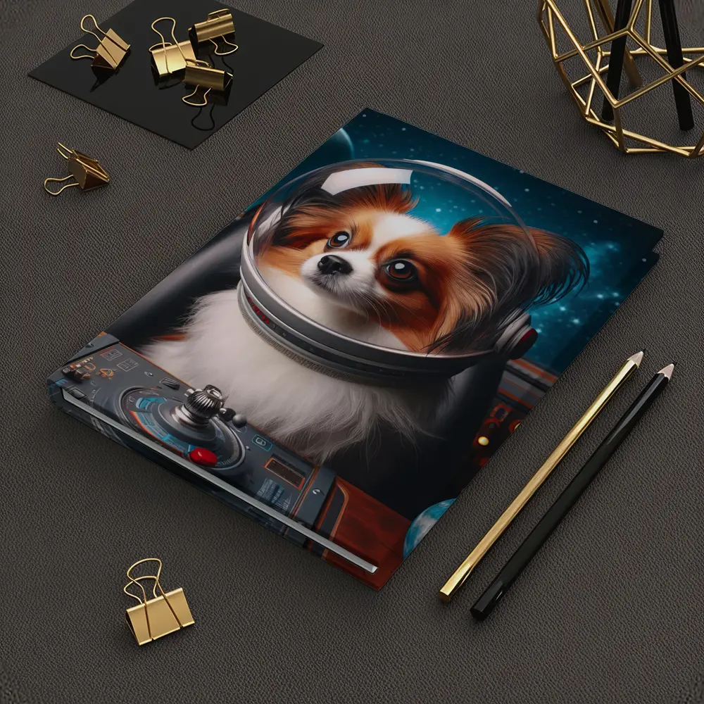 Papillon Dog Astronaut Space Cockpit – Notebooks