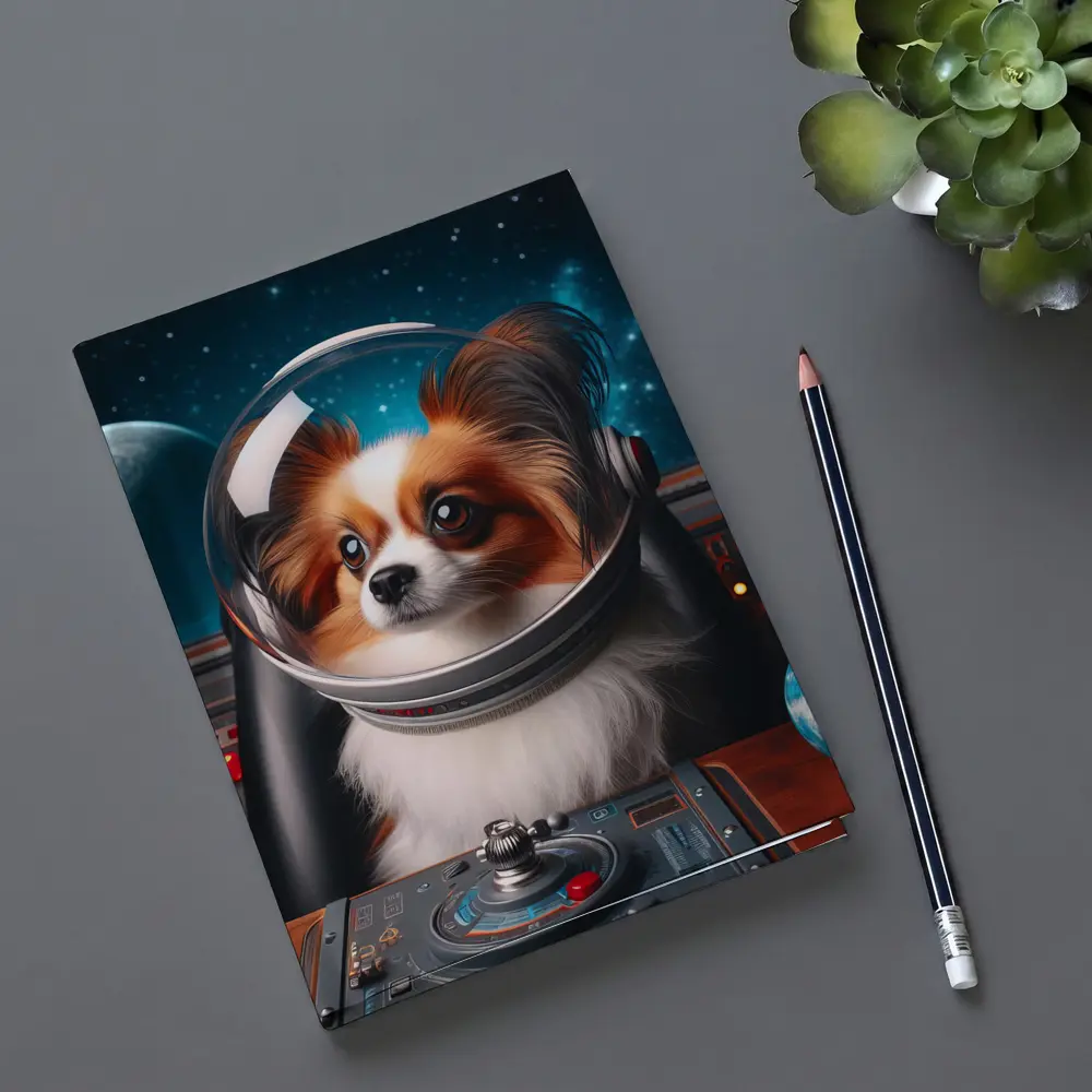 Papillon Dog Astronaut Space Cockpit – Notebooks