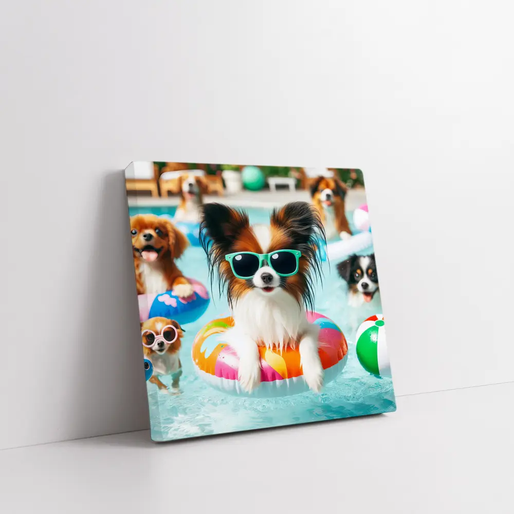 Papillon Dog Sunglasses Pool Party Summer – Wall Art