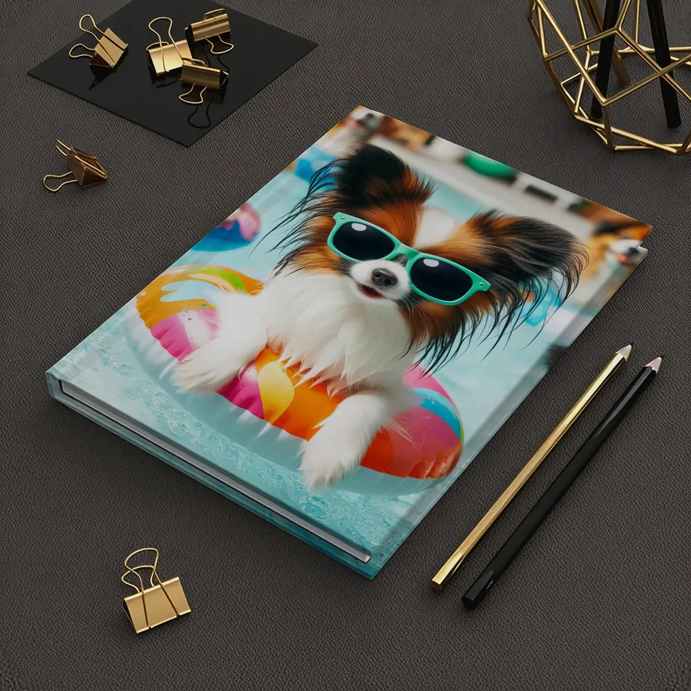 Papillon Dog Sunglasses Pool Party Summer – Notebooks