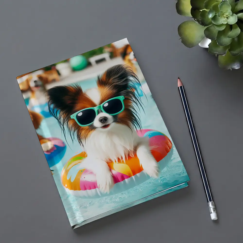 Papillon Dog Sunglasses Pool Party Summer – Notebooks