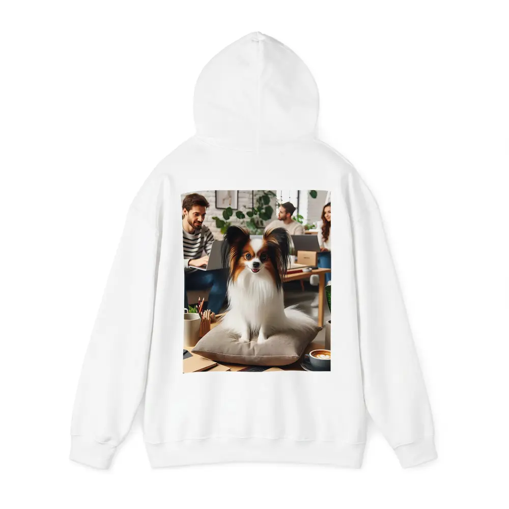 Papillon Dog Sitting on Pillow Indoors – Hoodies