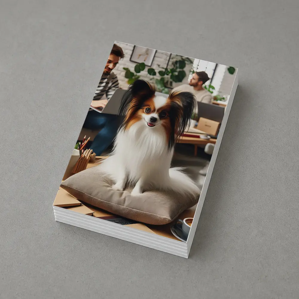 Papillon Dog Sitting on Pillow Indoors – Postcards
