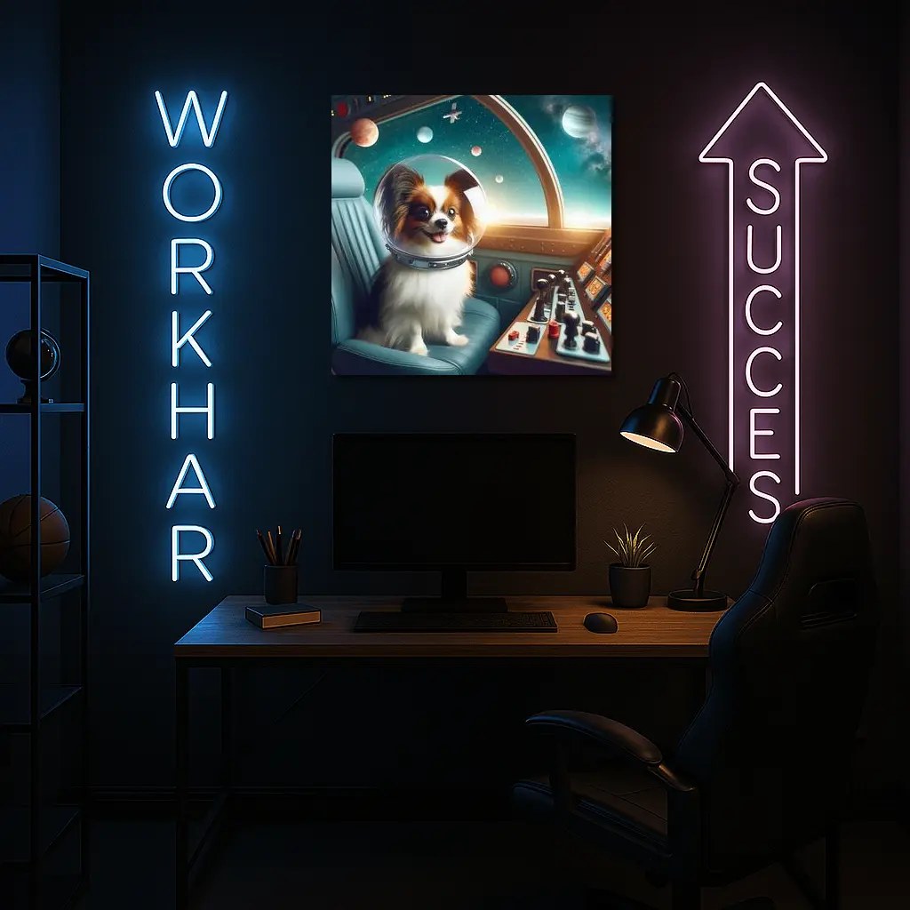 Papillon Dog Astronaut Space Cockpit – Wall Art