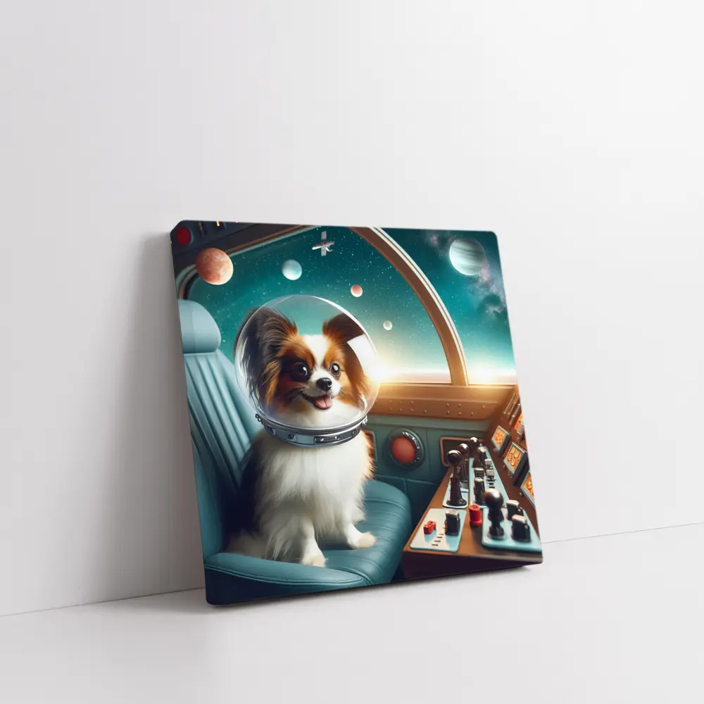 Papillon Dog Astronaut Space Cockpit – Wall Art