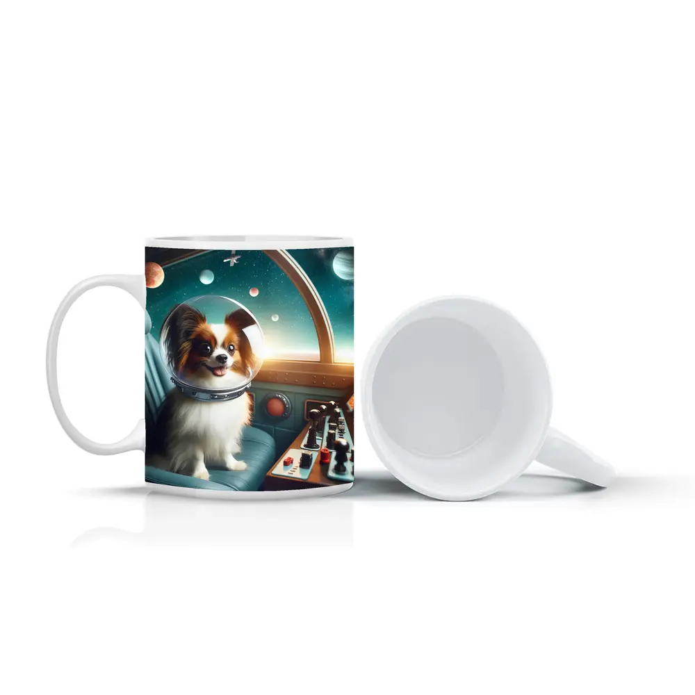 Papillon Dog Astronaut Space Cockpit – Mugs