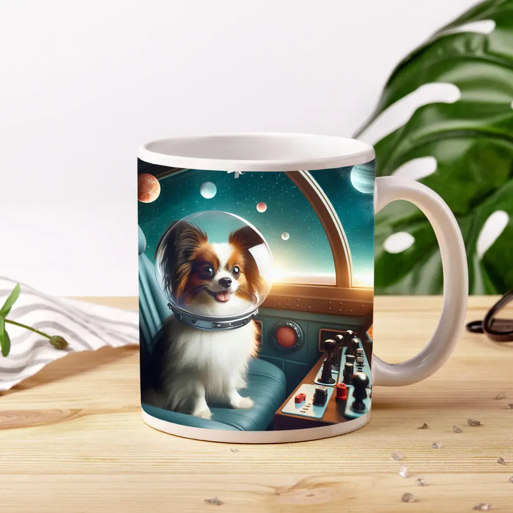 Papillon Dog Astronaut Space Cockpit – Mugs