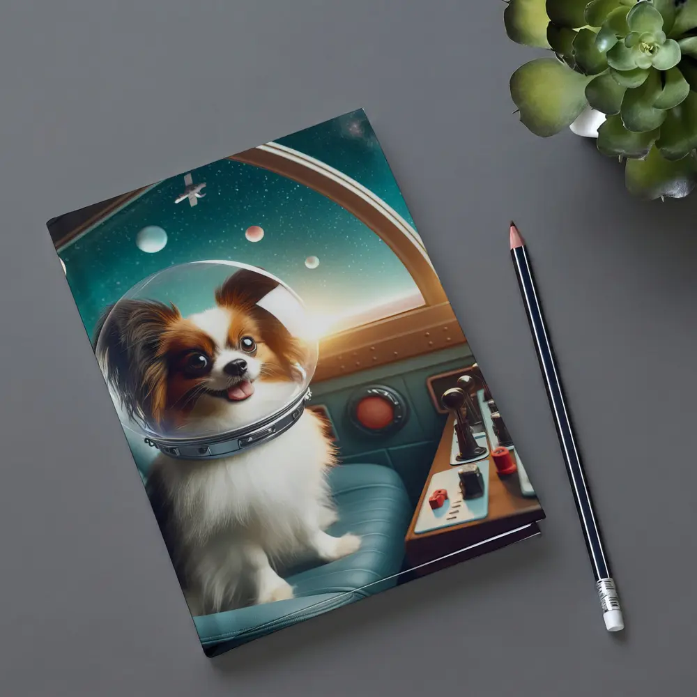 Papillon Dog Astronaut Space Cockpit – Notebooks
