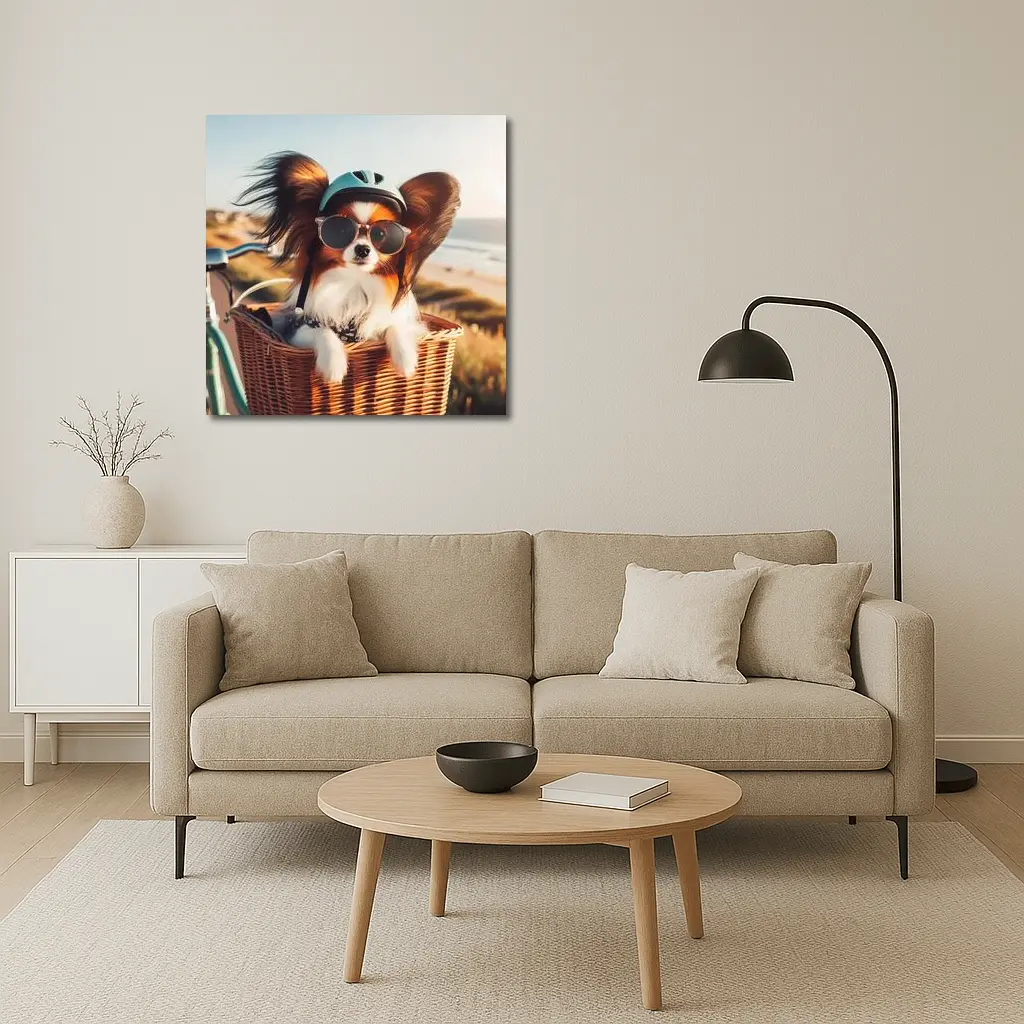 Papillon Dog Sunglasses Helmet Beach Basket – Wall Art