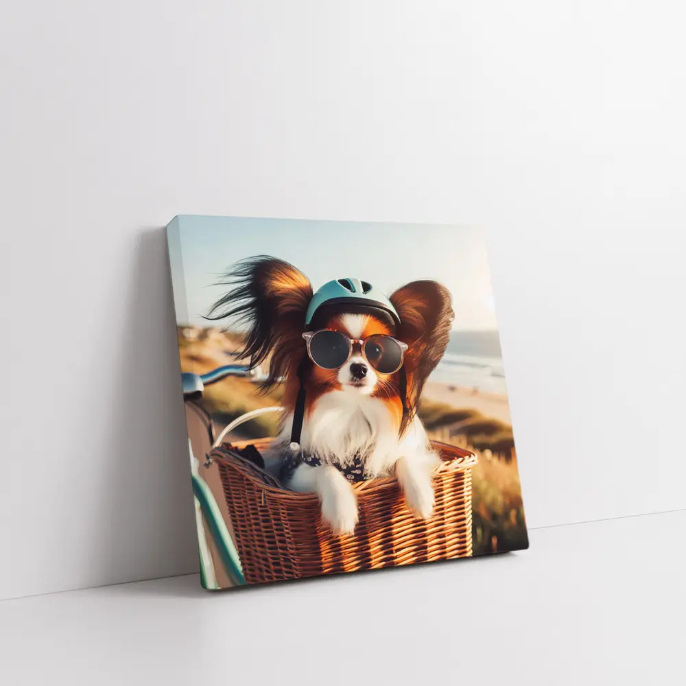 Papillon Dog Sunglasses Helmet Beach Basket – Wall Art