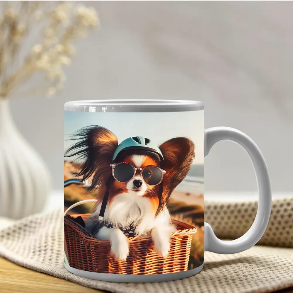 Papillon Dog Sunglasses Helmet Beach Basket – Mugs