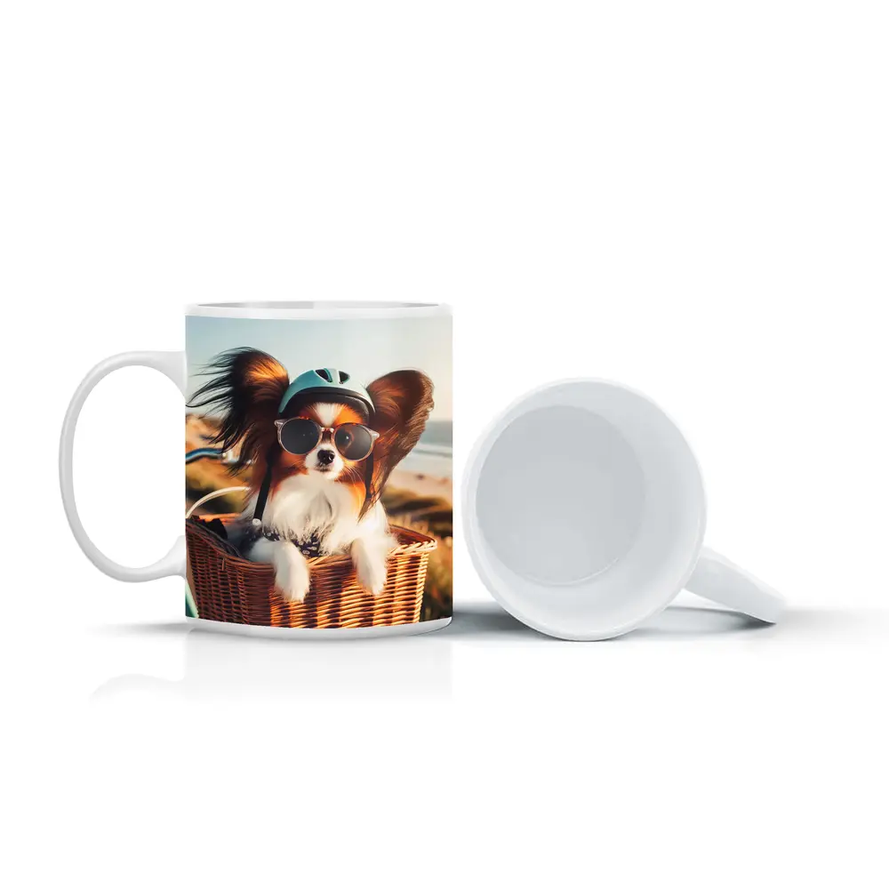 Papillon Dog Sunglasses Helmet Beach Basket – Mugs