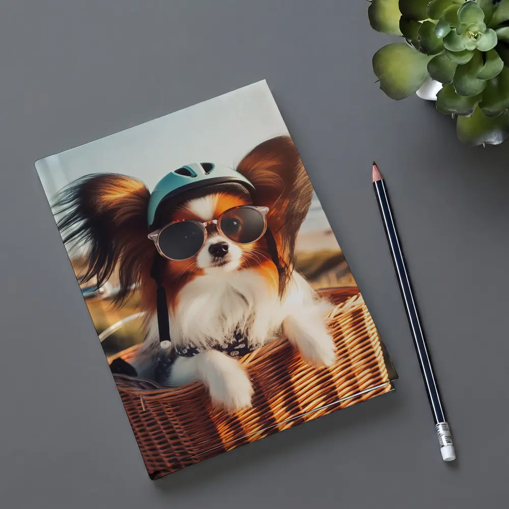 Papillon Dog Sunglasses Helmet Beach Basket – Notebooks