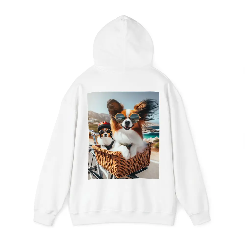 Papillon Dogs Sunglasses Bicycle Basket Coastal – Hoodies