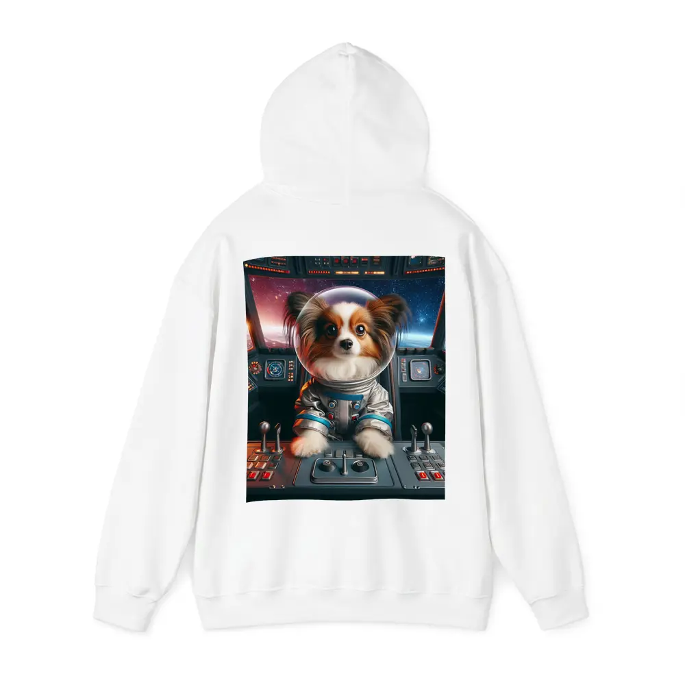 Papillon Dog Astronaut Piloting Space Cockpit – Hoodies