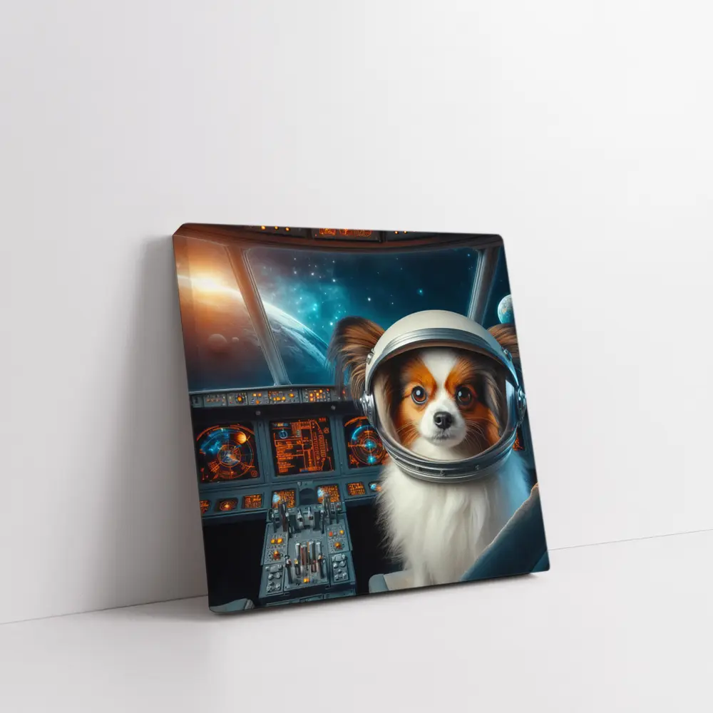 Papillon Dog Astronaut Space Cockpit Art – Wall Art