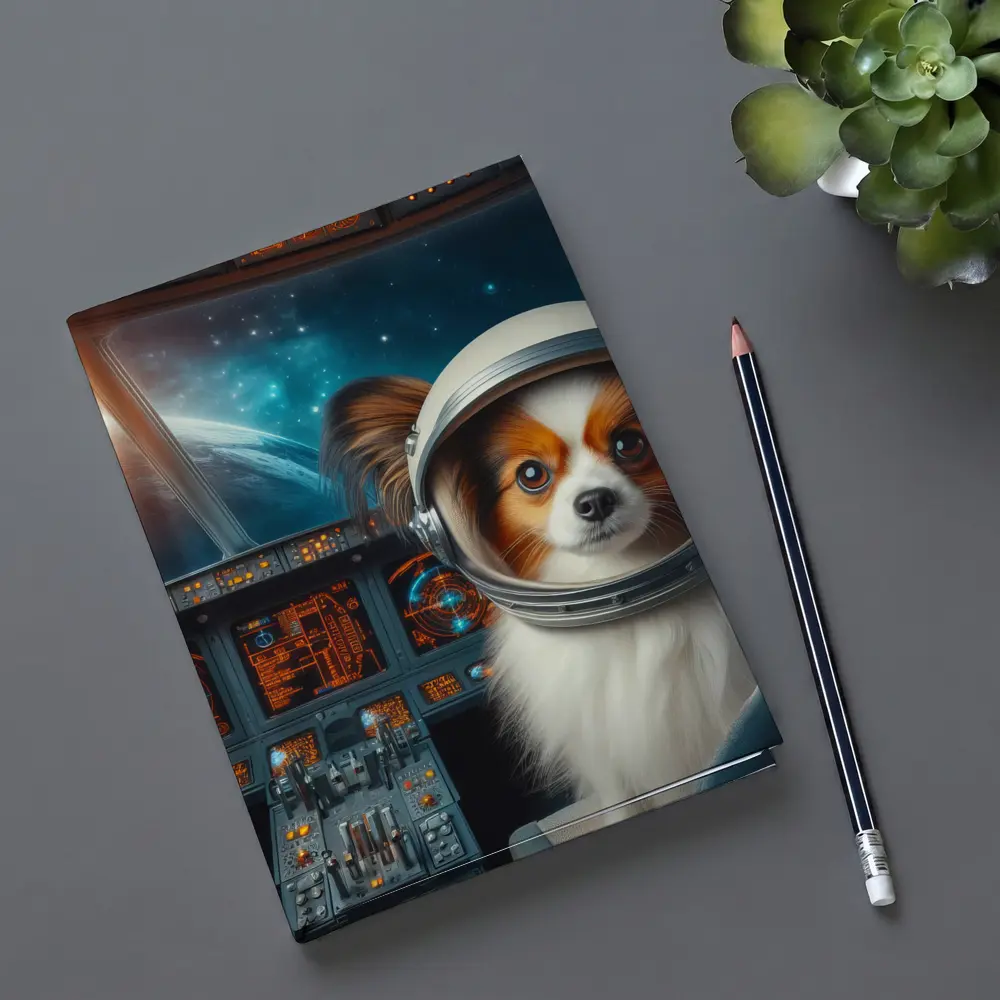 Papillon Dog Astronaut Space Cockpit Art – Notebooks