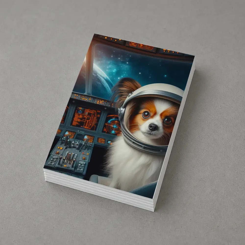 Papillon Dog Astronaut Space Cockpit Art – Postcards