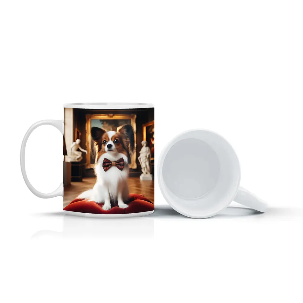 Papillon Dog Bow Tie Classical Museum Gallery – Mugs
