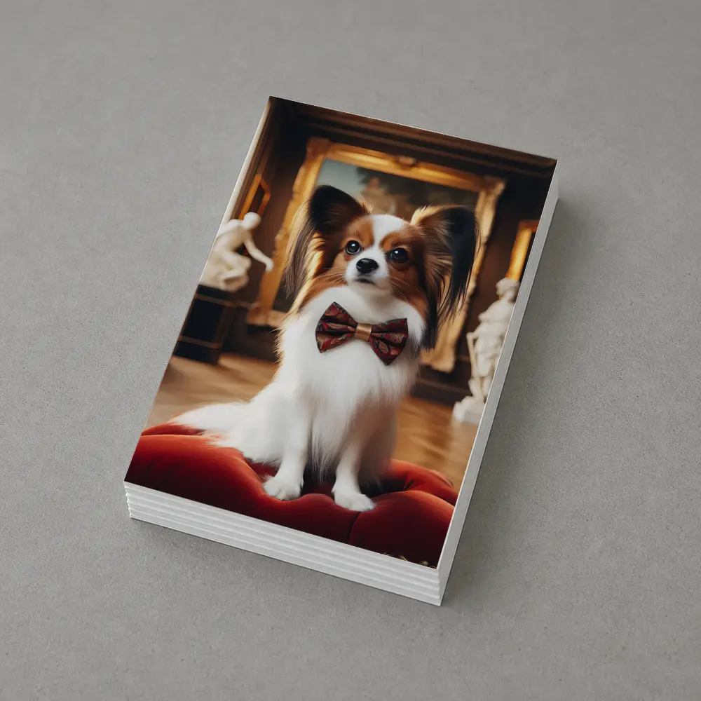 Papillon Dog Bow Tie Classical Museum Gallery – Postcards