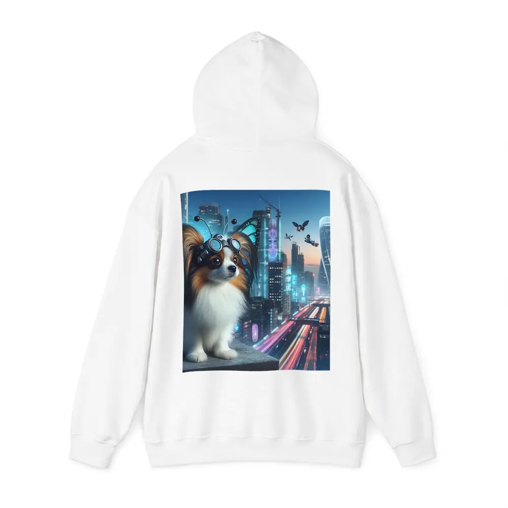 Papillon Dog Cyberpunk City Neon Night – Hoodies
