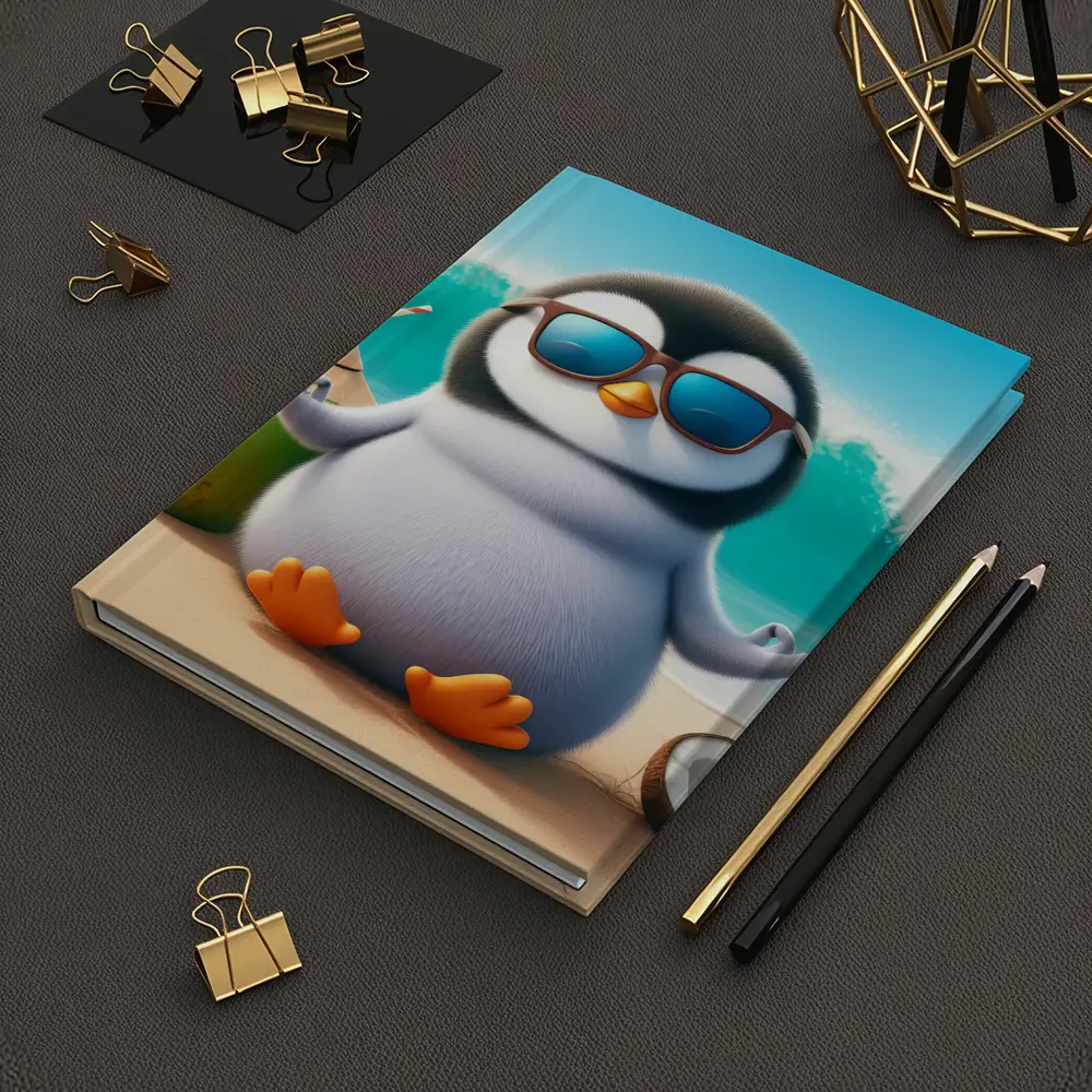 Cool Penguin With Sunglasses On Tropical Beach – Notebooks