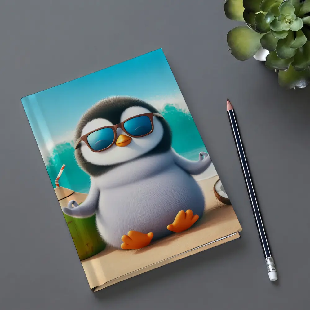 Cool Penguin With Sunglasses On Tropical Beach – Notebooks