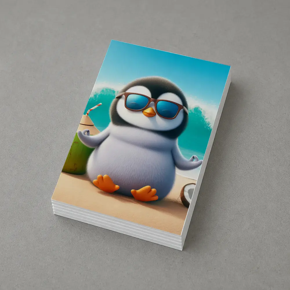 Cool Penguin With Sunglasses On Tropical Beach – Postcards