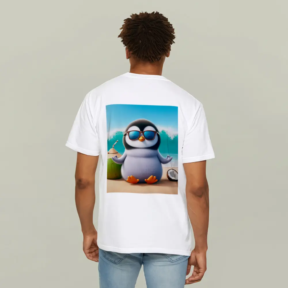 Cool Penguin With Sunglasses On Tropical Beach – T-Shirts