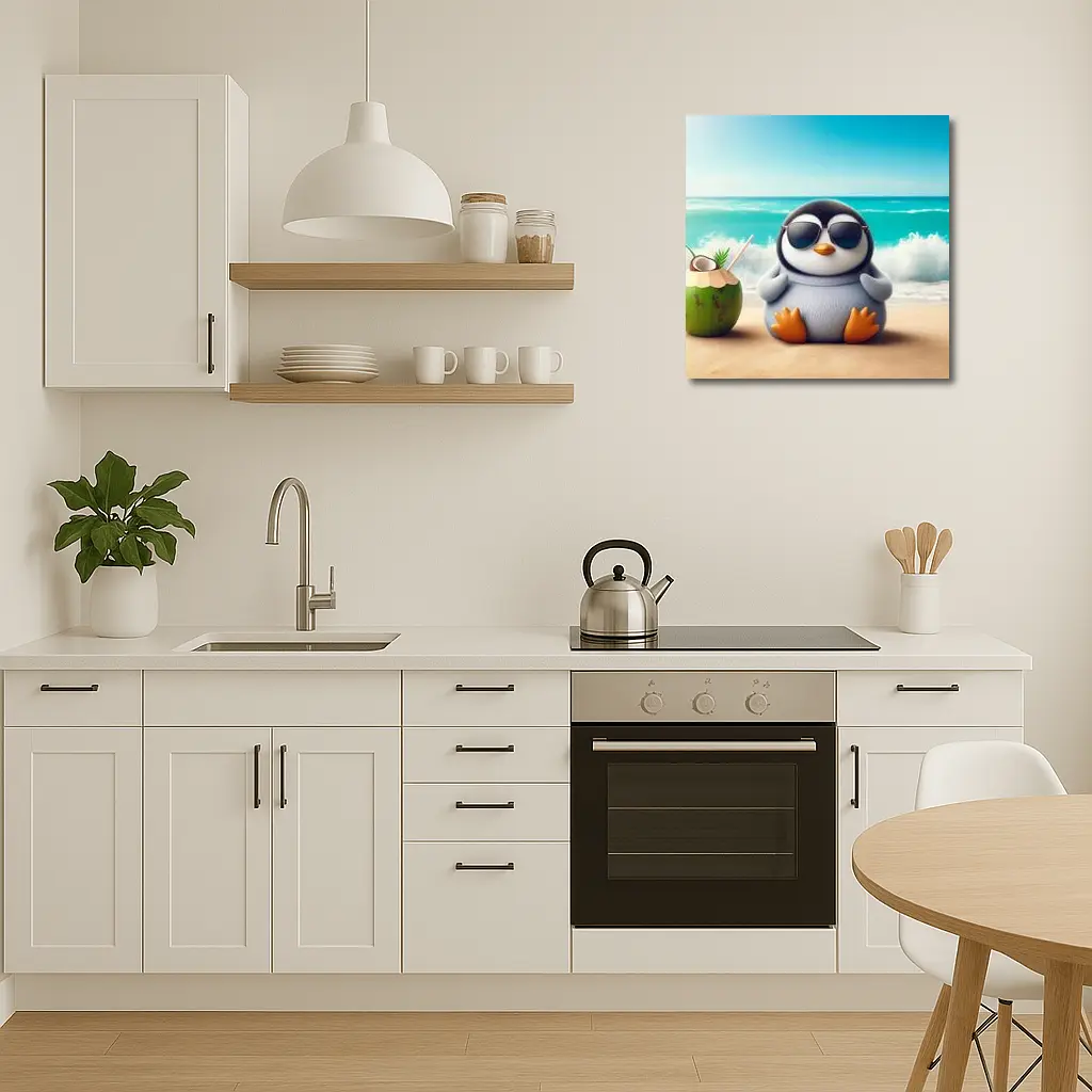 Cool Penguin With Sunglasses On Beach – Wall Art