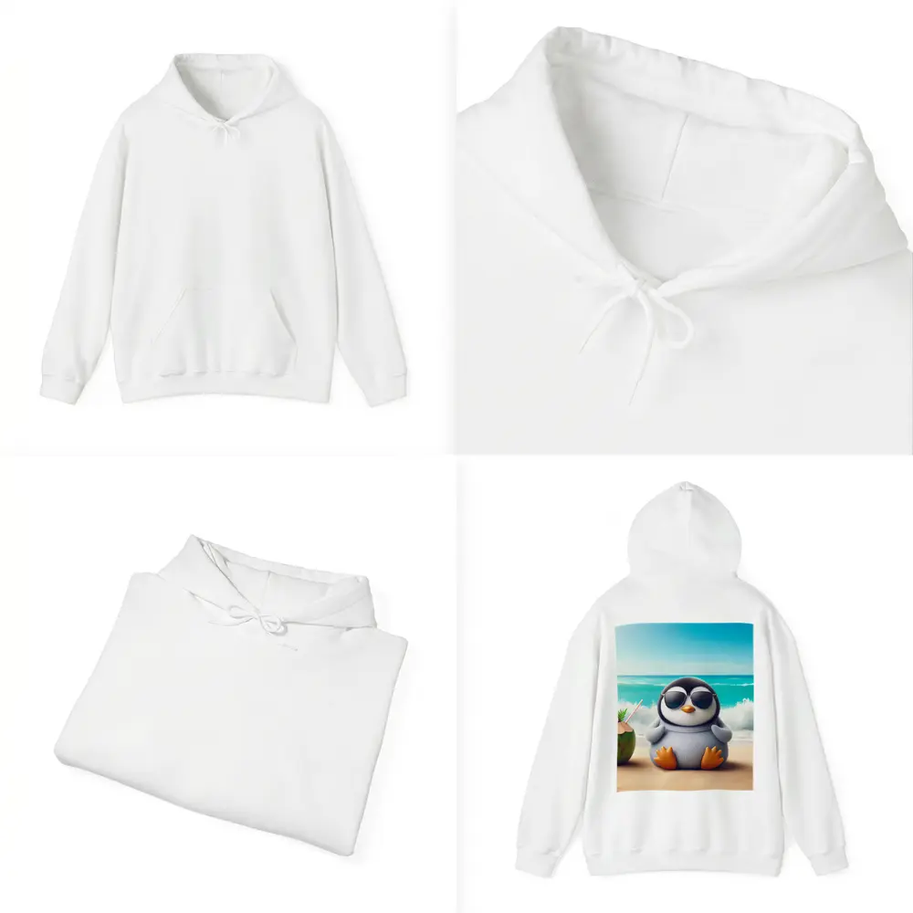 Cool Penguin With Sunglasses On Beach – Hoodies