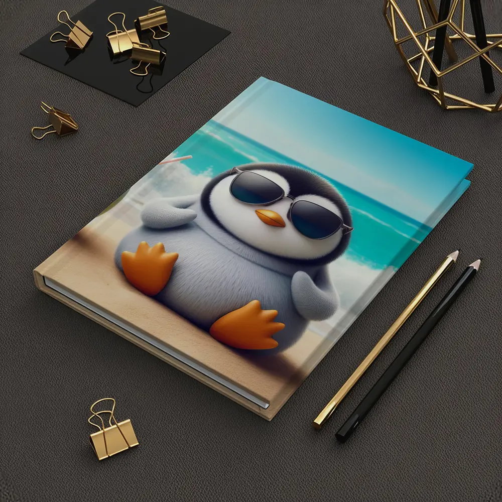 Cool Penguin With Sunglasses On Beach – Notebooks