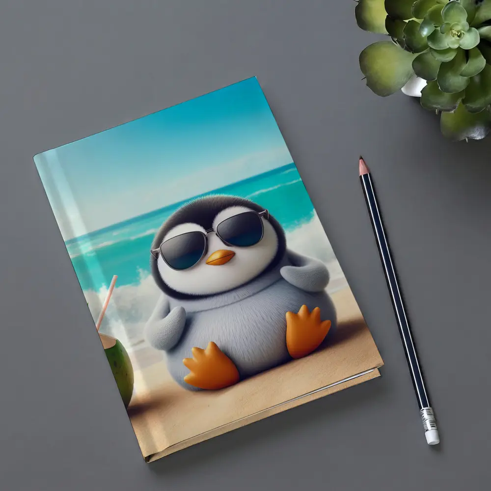 Cool Penguin With Sunglasses On Beach – Notebooks