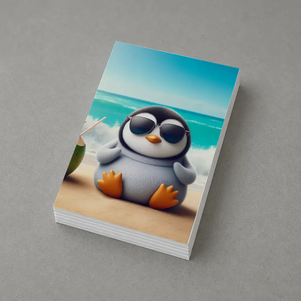 Cool Penguin With Sunglasses On Beach – Postcards