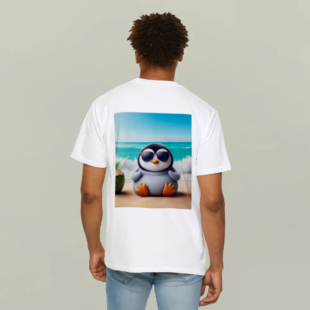 Cool Penguin With Sunglasses On Beach – T-Shirts