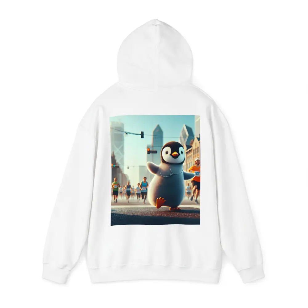 Cute Penguin Running City Street Marathon – Hoodies