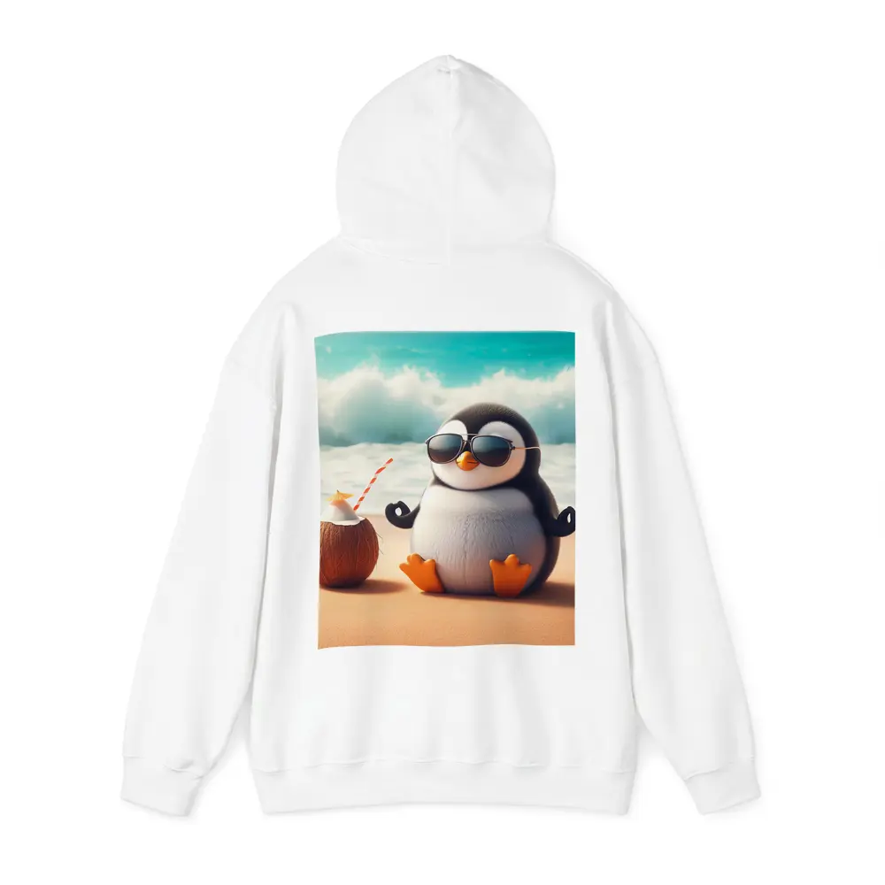 Cool Penguin Meditating On Sunny Beach – Hoodies