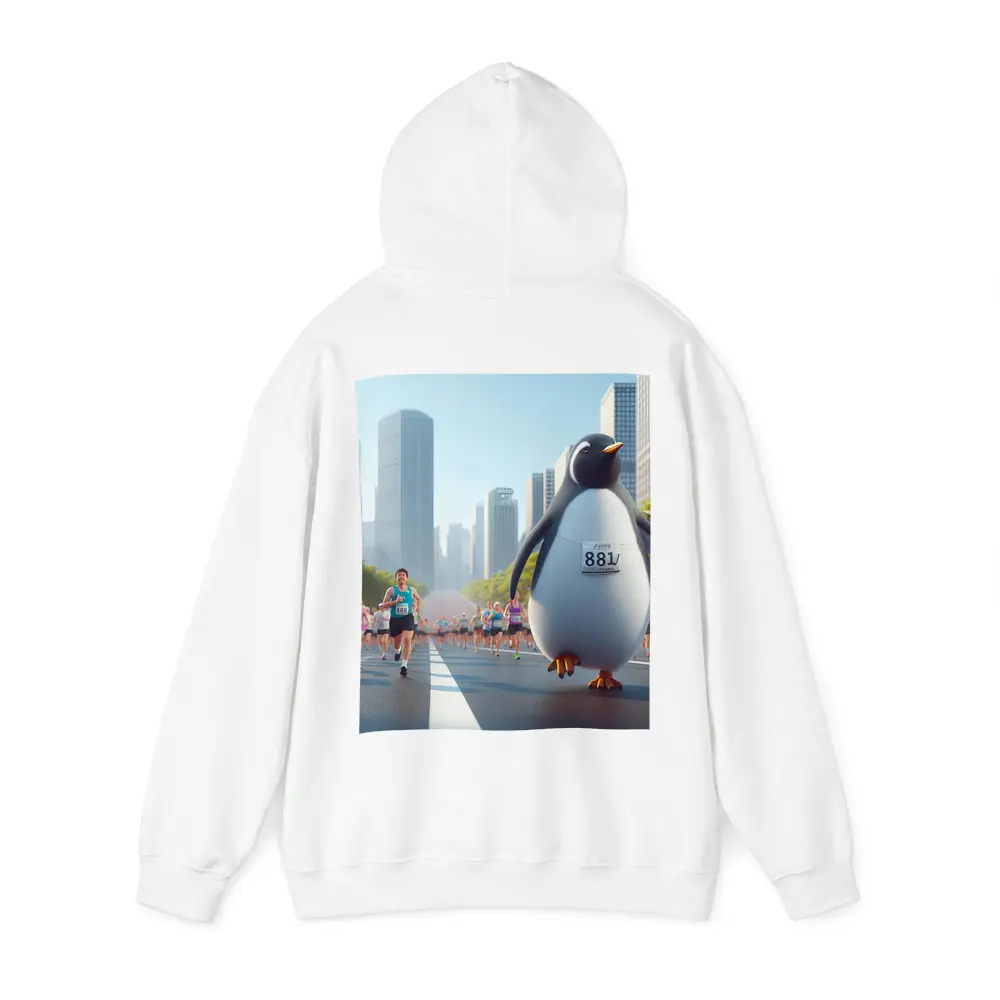 Penguin Running City Marathon Race Art – Hoodies