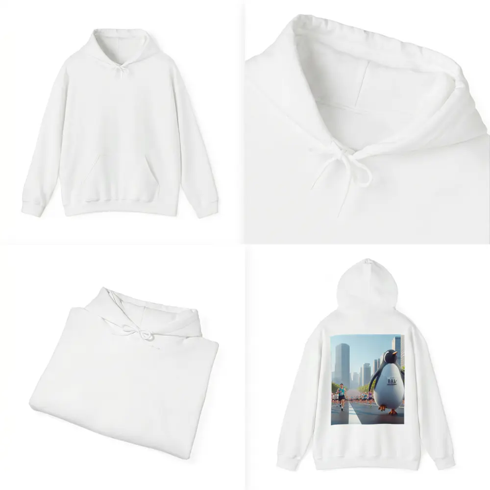 Penguin Running City Marathon Race Art – Hoodies