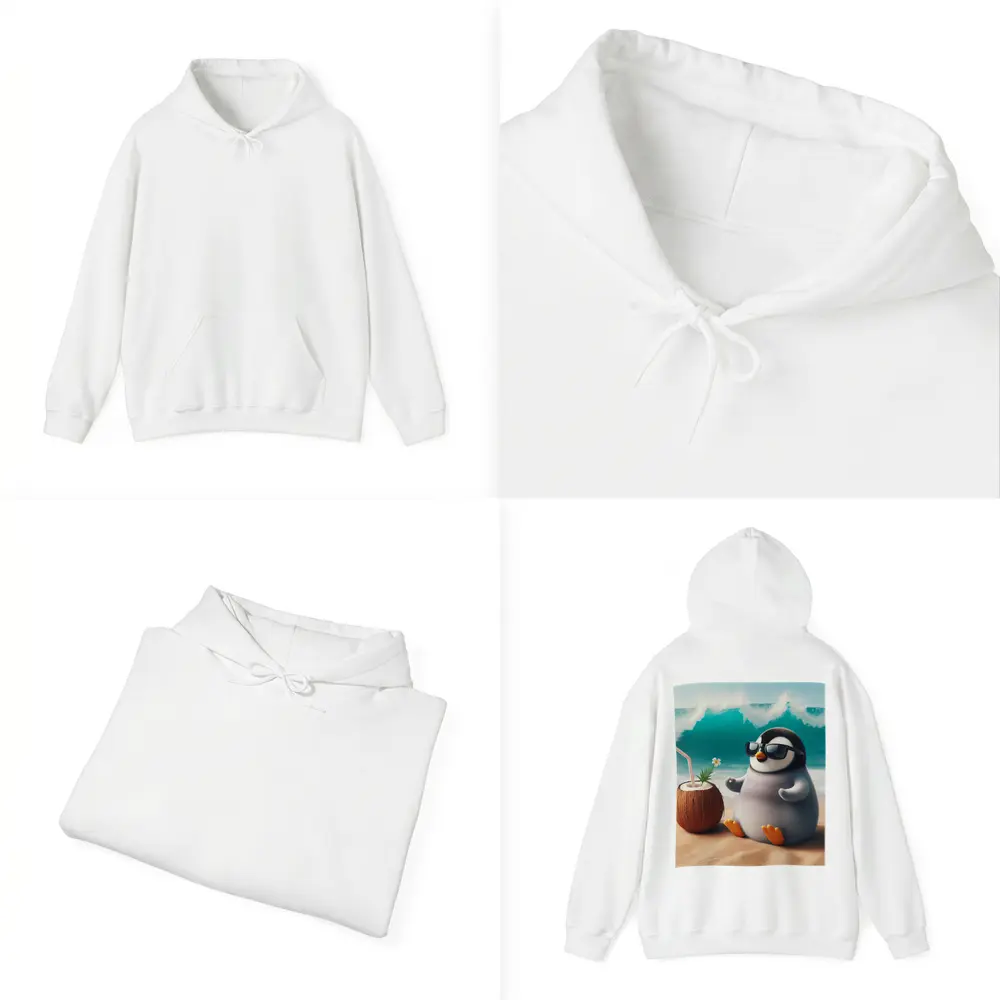 Cool Penguin Relaxing On Sunny Beach – Hoodies