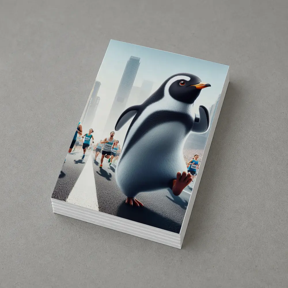 Penguin Running City Marathon Race – Postcards