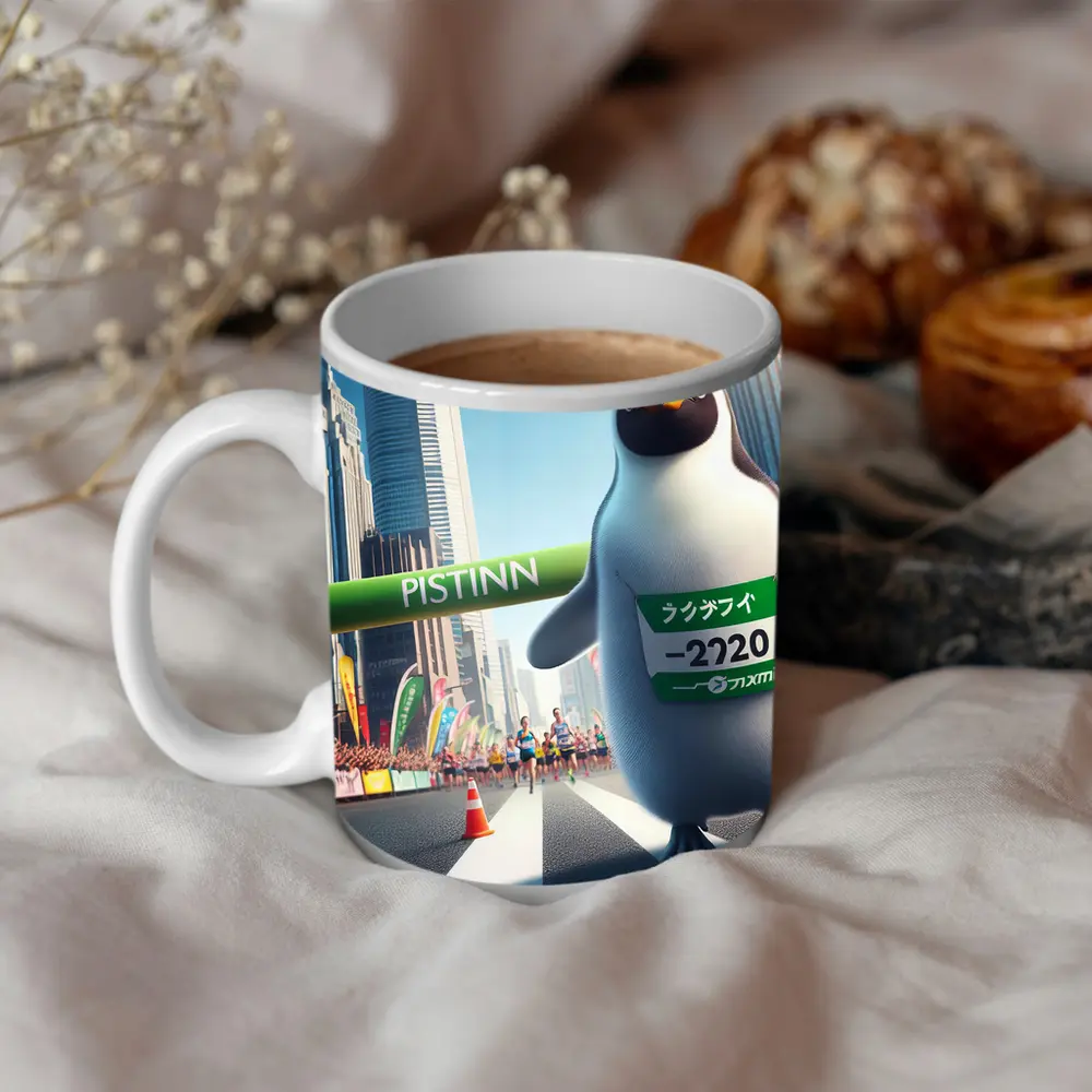 Penguin Running Marathon City Finish Line – Mugs