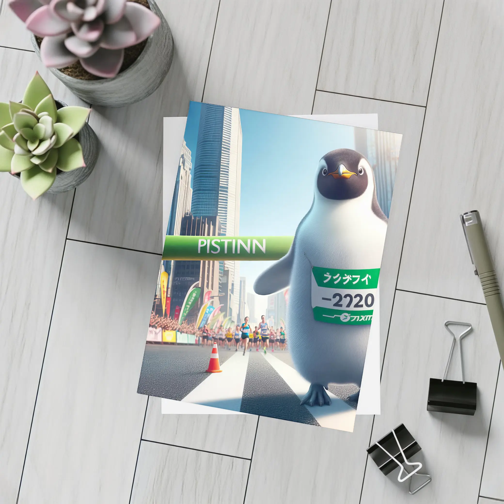 Penguin Running Marathon City Finish Line – Postcards