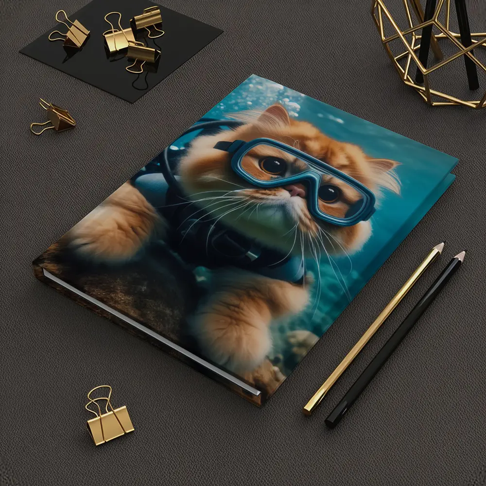 Exotic Shorthair Cat Scuba Diving Underwater Coral – Notebooks