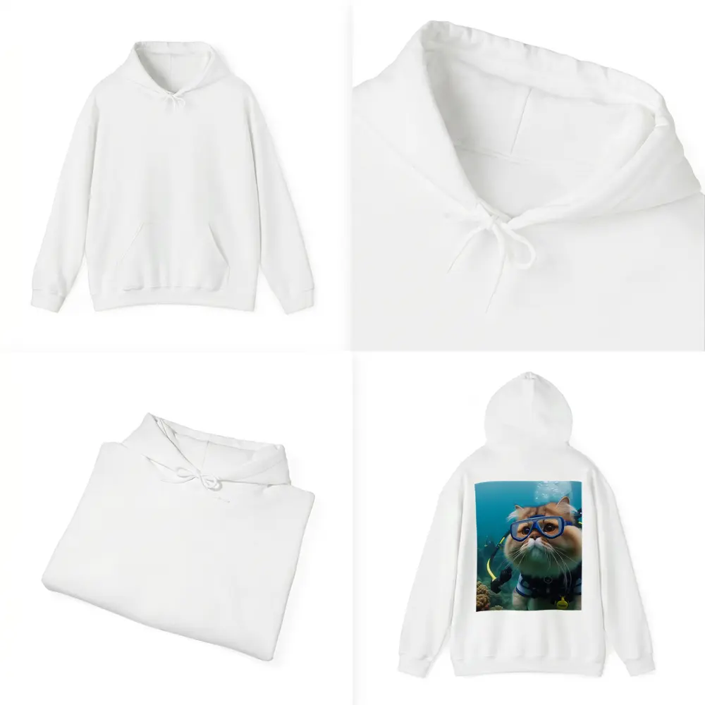 Exotic Shorthair Cat Scuba Diving Underwater – Hoodies