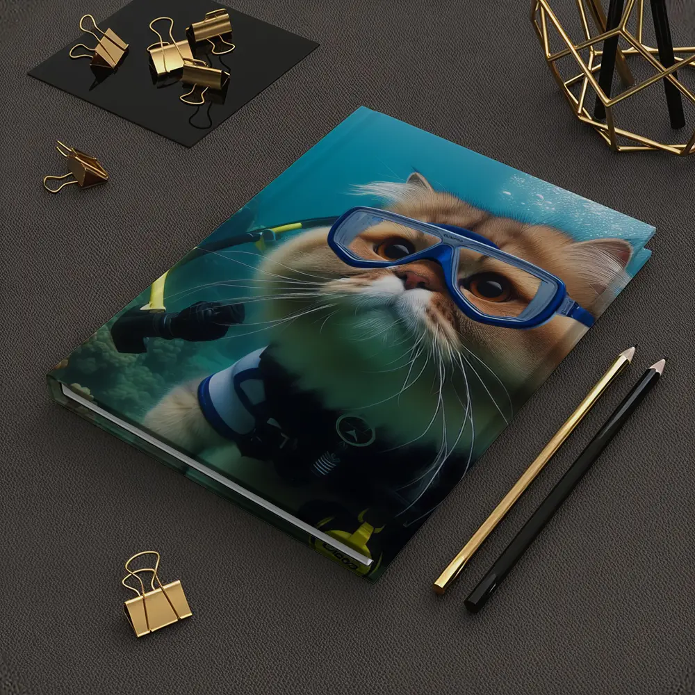 Exotic Shorthair Cat Scuba Diving Underwater – Notebooks