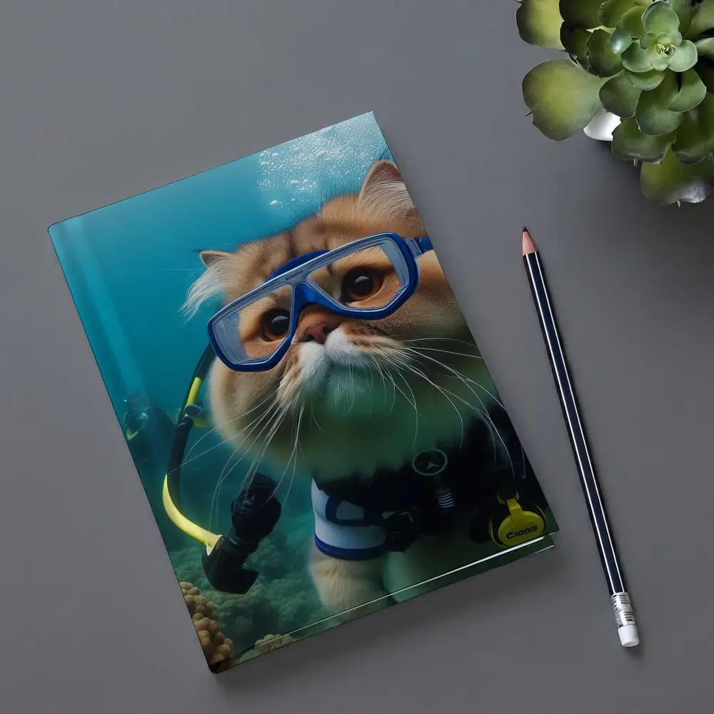 Exotic Shorthair Cat Scuba Diving Underwater – Notebooks