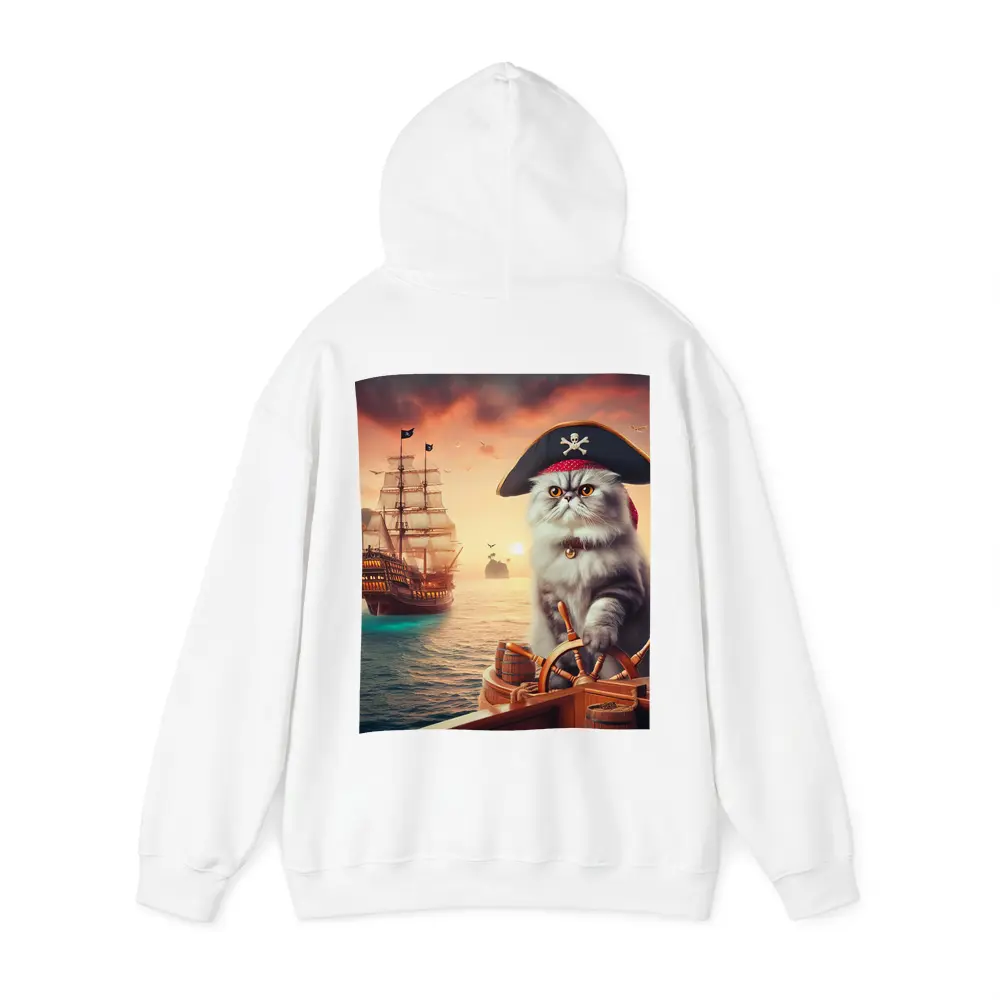Persian Cat Pirate Ship Sunset Ocean – Hoodies
