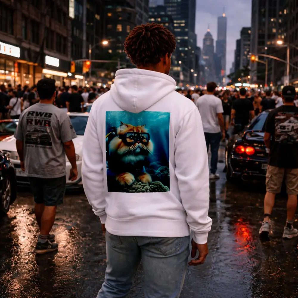 Persian Cat Scuba Diving Underwater Coral Reef – Hoodies