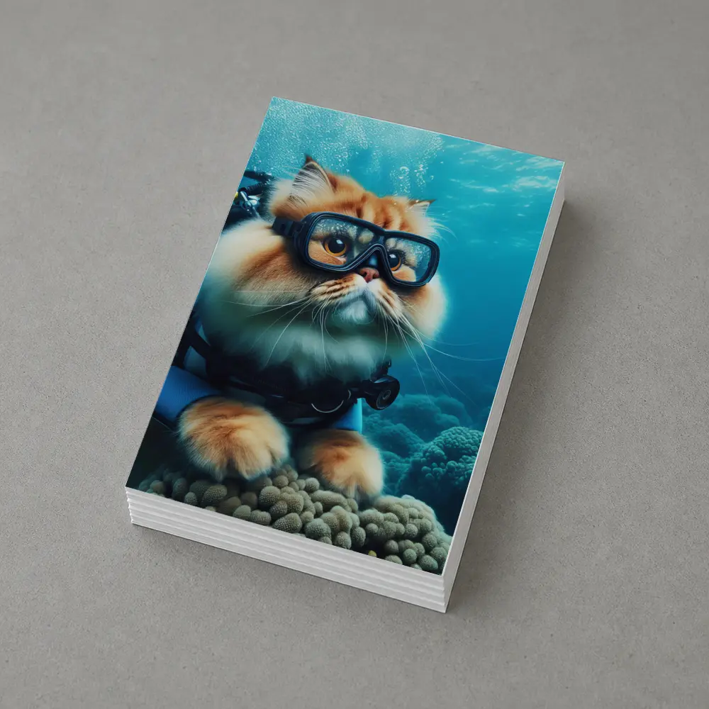 Persian Cat Scuba Diving Underwater Coral Reef – Postcards